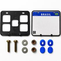 Suporte de Placa de Moto + Parafusos de Instalação e Lacre Antifurto Traseiro Universal