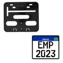 Suporte De Placa Moto Modelo Universal Mercosul Protetor Moldura