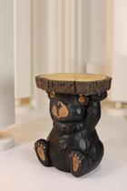 Suporte de planta Bear Statue Hi-Line Gift Ltd. com luz solar