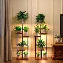 Suporte de plantas interno com Grow Light, pacote com 2 prateleiras de metal de 5 camadas Suporte de plantas interno com Grow Light, pacote com 2 prateleiras de metal de 5 camadas
