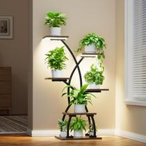 Suporte de plantas interno com luzes de cultivo de 6 camadas, canto de 36 cm