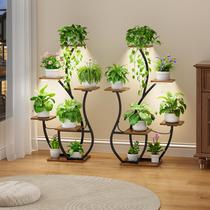 Suporte de plantas interno com luzes de cultivo, pacote com 2, 6 camadas, canto preto