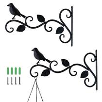 Suporte de plantas suspensas JIALAI HOME, 12 polegadas, metal preto, pacote com 2