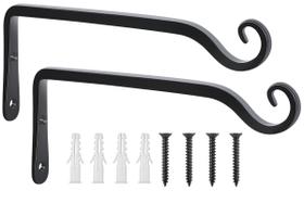 Suporte de plantas suspenso com gancho de parede FEED GARDEN 25 cm, pacote com 2 unidades, preto Suporte de plantas suspenso com gancho de parede FEED GARDEN 25 cm, pacote com 2 unidades, preto