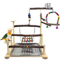 Suporte de playground Kathson Wood Bird com escada e balanço 37x24x43 cm