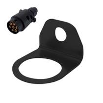 Suporte de Plug Macho Tomada Carreta - 1 Furo - Preto