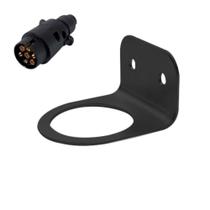 Suporte de Plug Macho Tomada Universal - 2 Furos - Preto