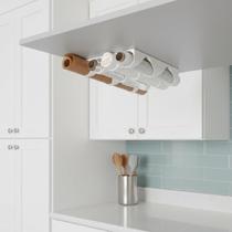 Suporte De PortaRolos Para Cozinha Organização Prática Inteligente Para Armários Sem Furar Suporte De PortaRolos Para Cozinha Organização Prática Inteligente Para Armários Sem Furar