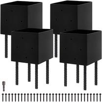 Suporte de poste de vedação Ground Spike 6x6 LADECH para concreto, pacote com 4 unidades
