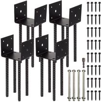 Suporte de poste de vedação Ground Spike para plataforma de concreto 4x4 - pacote com 4 Suporte de poste de vedação Ground Spike para plataforma de concreto 4x4 - pacote com 4
