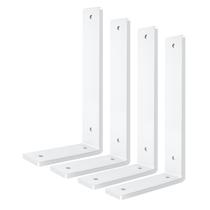 Suporte de prateleira Aunulahca branco de 15 cm, pacote com 4 unidades, Heavy Duty