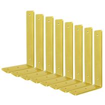 Suporte de prateleira Aunulahca Gold Floating 20 cm, pacote com 8 unidades, Heavy Duty