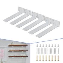 Suporte de prateleira CLT CLETING 20 cm branco Carga máxima 100 kg Pacote com 6 Suporte de prateleira CLT CLETING 20 cm branco Carga máxima 100 kg Pacote com 6