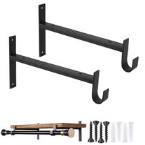 Suporte de Prateleira com Haste (2 Unidades) - 25cm - Preto