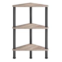 Suporte de prateleira de canto HOOBRO Industrial de 3 camadas cinza/preto Suporte de prateleira de canto HOOBRO Industrial de 3 camadas cinza/preto