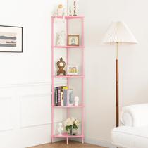 Suporte de prateleira de canto Yoobure Estante de 5 camadas 165 cm rosa Suporte de prateleira de canto Yoobure Estante de 5 camadas 165 cm rosa