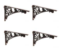 Suporte de prateleira decorativo CABDM, cobre antigo, 30 cm, pacote com 4 Suporte de prateleira decorativo CABDM, cobre antigo, 30 cm, pacote com 4
