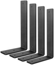 Suporte de prateleira flutuante Aunulahca 30 cm, pacote com 4 unidades, preto pesado