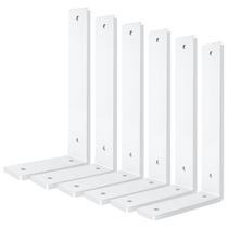 Suporte de prateleira flutuante Aunulahca branco de 15 cm, pacote com 6