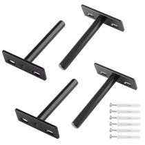 Suporte de prateleira flutuante Luomorgo Heavy Duty Black 4 unidades Suporte de prateleira flutuante Luomorgo Heavy Duty Black 4 unidades