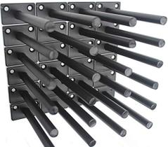 Suporte de prateleira flutuante MHMYDZ 5, aço sólido preto, 24 unidades Suporte de prateleira flutuante MHMYDZ 5, aço sólido preto, 24 unidades