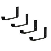 Suporte de Prateleira Invertido 20cm Industrial Preto 4pç Suporte de Prateleira Invertido 20cm Industrial Preto 4pç