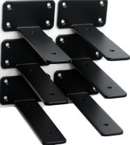 Suporte de prateleira L MHMYDZ de 4 polegadas de ferro preto rústico industrial