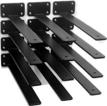 Suporte de prateleira L MHMYDZ preto escondido em ferro de 30 cm, metal rústico Suporte de prateleira L MHMYDZ preto escondido em ferro de 30 cm, metal rústico
