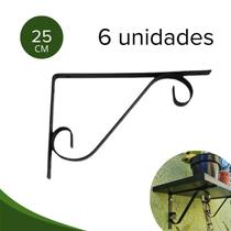 Suporte de Prateleira Mão Francesa Colonial 25cm Preta