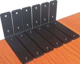 Suporte de prateleira MHMYDZ L 15 x A 10 x L 4 cm de ferro preto, pacote com 6