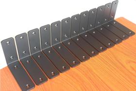 Suporte de prateleira MHMYDZ L 5 x A 4 x L 1,5 cm, ferro, preto, pacote com 4