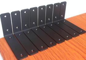 Suporte de prateleira MHMYDZ L 6x4x1,5 cm, ferro preto, pacote com 8