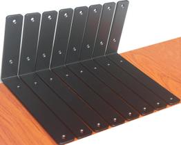 Suporte de prateleira MHMYDZ L 9x6x1,5 cm Ferro Preto, pacote com 10