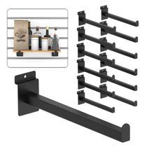 Suporte de prateleira Slatwall MQKIWAO preto de metal de 12 polegadas (12 unidades)