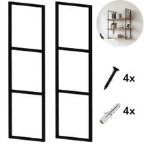 Suporte de Prateleira Tripla 30cm 2 Peças Estilo Industrial Suporte de Prateleira Tripla 30cm 2 Peças Estilo Industrial