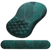 Suporte de pulso, mouse pad e teclado, descanso de pulso, verde laokiiy