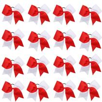 Suporte de rabo de cavalo Cheer Hair Bows OAOLEER de 8 polegadas (16 unidades) vermelho/branco Suporte de rabo de cavalo Cheer Hair Bows OAOLEER de 8 polegadas (16 unidades) vermelho/branco