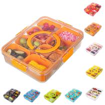 Suporte de refeição FEIOOD Snackle Box com tampa e alça laranja