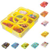 Suporte de refeições FEIOOD Snackle Box Bandeja com tampa e alça amarela Suporte de refeições FEIOOD Snackle Box Bandeja com tampa e alça amarela