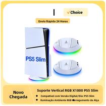 Suporte De Resfriamento RGB Para PS5 Slim Vertical Com Cabo De Carregamento Base Compacta Por Suporte De Resfriamento RGB Para PS5 Slim Vertical Com Cabo De Carregamento Base Compacta Por