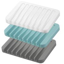 Suporte de sabonete EOYCPM Self Drening Premium Silicone 3 peças