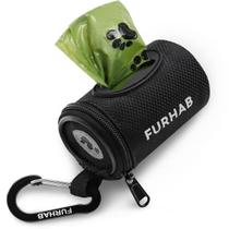 Suporte de saco de cocô de cachorro FURHAB para coleira com 1 rolo de sacos Suporte de saco de cocô de cachorro FURHAB para coleira com 1 rolo de sacos