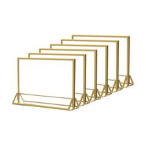Suporte de sinal de acrílico NIUBEE 6x4 polegadas horizontal com bordas douradas Suporte de sinal de acrílico NIUBEE 6x4 polegadas horizontal com bordas douradas