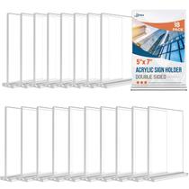 Suporte de sinalização acrílico Dynta, 5x7 polegadas, transparente, pacote com 18 Suporte de sinalização acrílico Dynta, 5x7 polegadas, transparente, pacote com 18