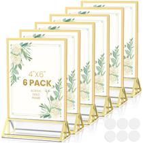 Suporte de sinalização acrílico YOAEAILY Gold Frames 10x15cm - pacote com 6