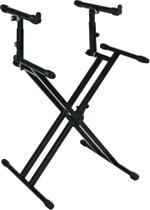 Suporte de teclado Quik-Lok Tiered Double Brace X QL742 preto