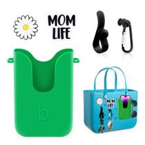 Suporte de telefone de silicone Oudizz para bolsa Bogg com pingentes e ganchos Suporte de telefone de silicone Oudizz para bolsa Bogg com pingentes e ganchos