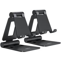 Suporte de telefone Nulaxy A4 Dual Folding, pacote com 2 unidades, preto