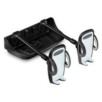 Suporte de telefone Titan Dash Mount para Jeep Wrangler com dois suportes de braçadeira para telefones. Três compartimentos de fivela multiuso robustos para câmera, GPS e dispositivos móveis. Compatível com os modelos JK 2011-2018 Suporte de telefone Titan Dash Mount para Jeep Wrangler com dois suportes de braçadeira para telefones. Três compartimentos de fivela multiuso robustos para câmera, GPS e dispositivos móveis. Compatível com os modelos JK 2011-2018