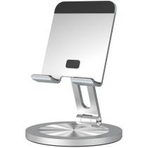 Suporte de telefone YCNEW 360 Rotating Desk Alumínio Prateado Suporte de telefone YCNEW 360 Rotating Desk Alumínio Prateado